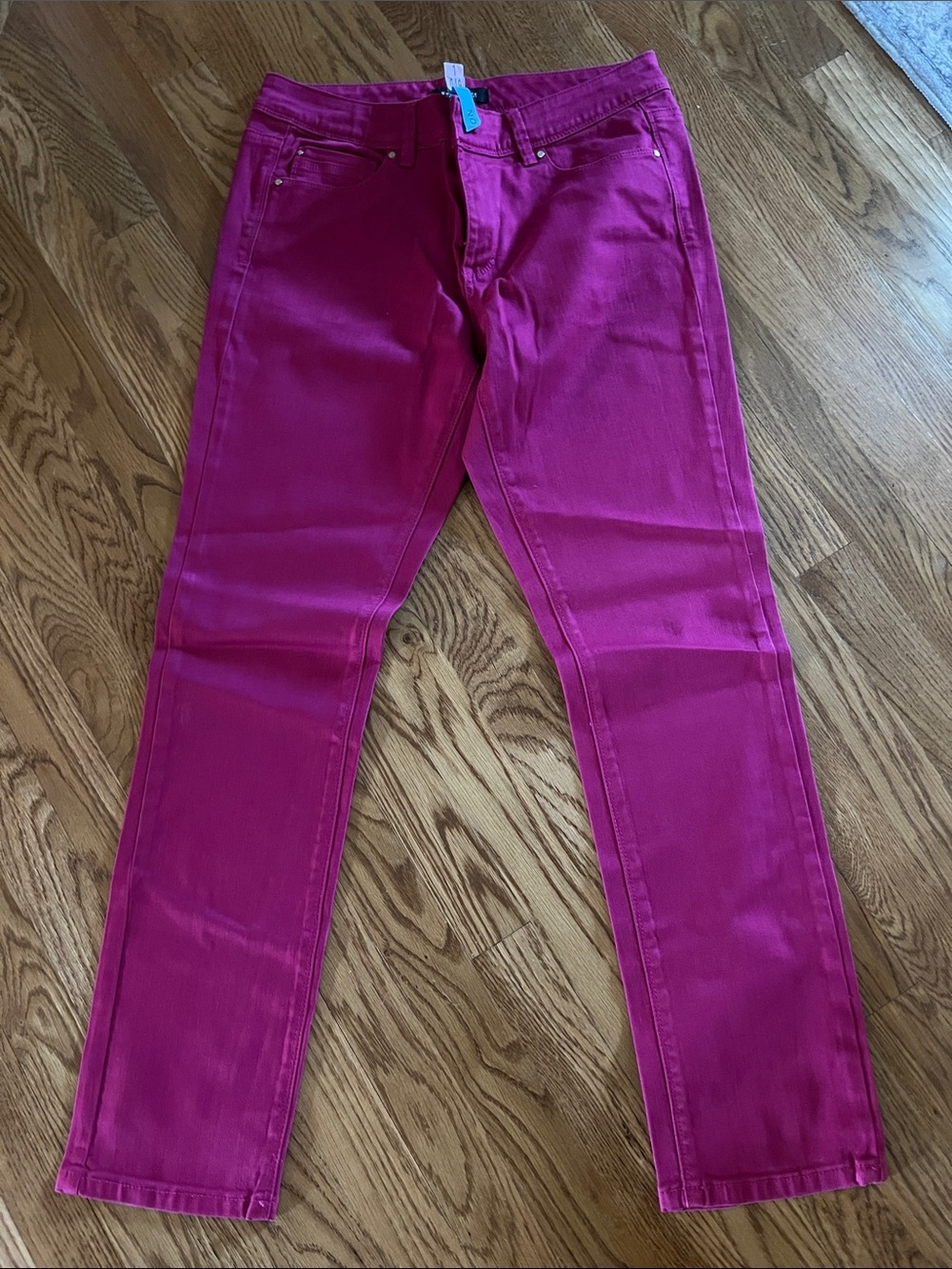 White House Black Market Women's Straight Leg Jeans in Fuchsia